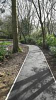 One of the new access paths leading into the sunken lawn. The sunken lawn was previously accessible only by steps from the direction of Denehurst House. These newly created paths will help assist people who cannot use the steps. 